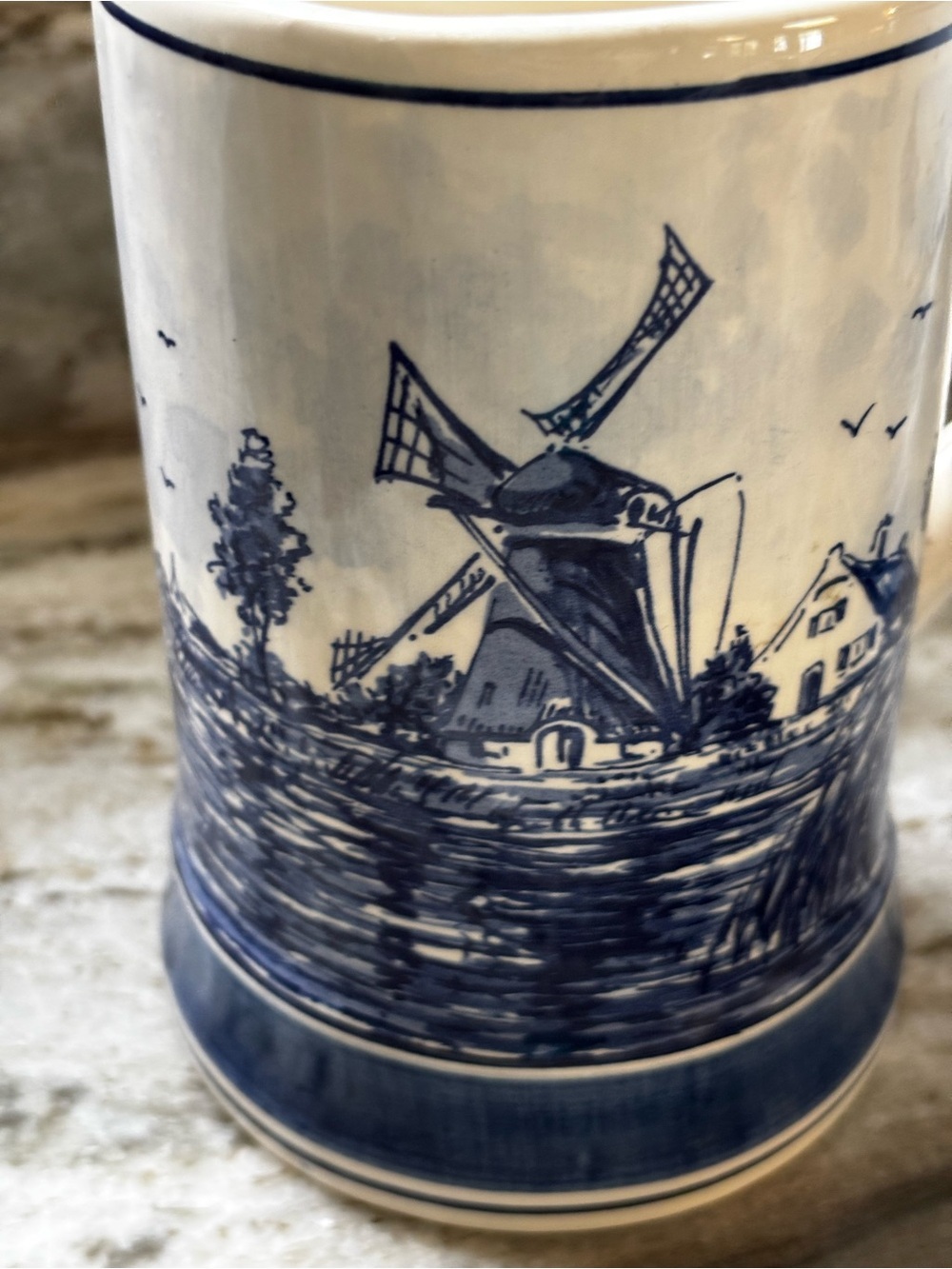 DELFT BLAUW Handpainted Made in Holland STEIN MUG set of 2 - Picture 3 of 9